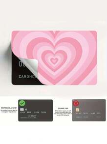 2pcs/3pcs/4pcs Floral & Heart/Bow Painting Pattern PVC Stickers, Cute Landscape Debit/Credit Card Protector Skin, Creative Art Card Decals,Back To School,School Supplies - Multicolor - View 6