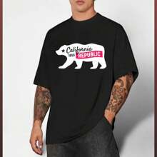 Youth Casual Fashion T-Shirt With CALIFORNIA REPUBLIC BEAR Design, Made From Fresh And Comfortable Polyester Fabric, Spring Summer 2025 Catalog.