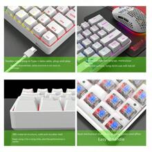 T60 Keyboard And Mouse Set, 62-Key Mechanical Keyboard With RGB Backlight, Suitable For Laptops & Tablets, Gaming Keyboard And Mouse Combo - Multicolor - View 3