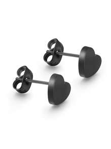 1 Pair Minimalist Heart Stud Earrings For Women, Stylish & Versatile Accessory, Great Gift Idea For Everyday Wear, Spring