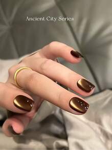 MISS SHAKA 10ml 黑玻璃猫磁性凝胶指甲油朋克风格美甲修甲油半永久性凝胶适合冬季美甲用品圣诞指甲