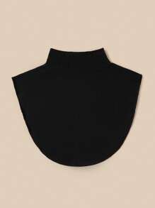 1pc Women Snood Patterned Polyester Seamless Mock Neck Collar, Solid Color Autumn/Winter Base Layer