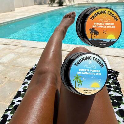  MELAO Self-Tanning Cream Set, 80g - Mango Or Coconut Scent, Creates Alluring Bronzed Complexion - Easy To Apply, Long-Lasting Formula, Provides Up To 7 Days Of Perfect Bronzed Skin - Suitable For All Skin Types