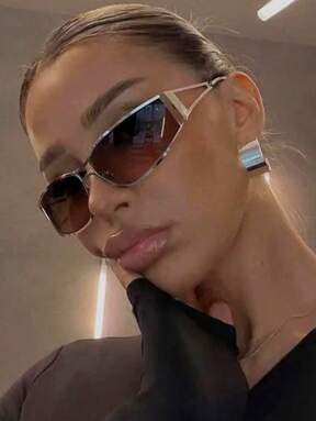 Retro Y2K Hollow Chic Fashion Glasses For Women, 2025 New Style For Summer Beach Vacation,Outdoor,Travel Shades Street Y2k Style Oversized Wrap Frame For Music Festival Preppy Style For Back To School