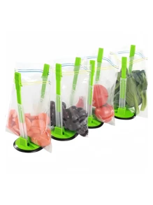 1/2/6pcs Baggy Rack Holder For Food Prep Bag/Plastic Bag Holder Stand, Meal Planning/Prep Bag Holders, Ideal Plastic Kitchen Gadget