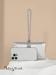 Women's Elegant Satin Box-Shaped Clutch Bag, Shiny Luxury Rhinestone Handbag Suitable For Ball, Birthday Party, Banquet, Wedding, With Chain Included