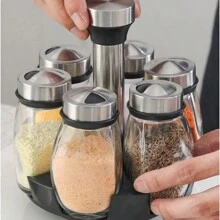 Easy-Pressing Ice Mold-Large Capacity, Double Layer With 48 Ice Compartments, Suitable For Refrigerators, Ideal For Kitchen Necessities 7-In-1 14-In-1 Seasoning Bottles Rotating Seasoning Bottles Kitchen Supplies Hotel Household Seasoning Cans Combination Glass Barbecue Bottles Pepper Bottles - 透明色 - 查看 1