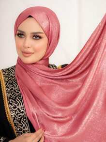 1pc Phụ kiện Abaya cho nữ Khăn choàng Hijab bằng vải nhung satin Phụ kiện Abaya mềm Quần áo che mặt - Nhiều màu - Xem 19