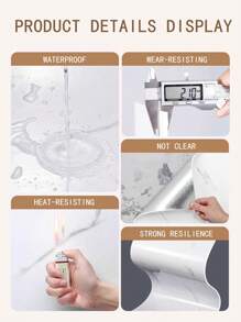 3 piezas de papel tapiz antirrayado para azulejos - fácil de pegar y quitar, para rasgar y pegar, resistente a la suciedad y las altas temperaturas, apto para azulejos de cocina y baño, papel tapiz para decorar y renovar la sala de estar del hogar