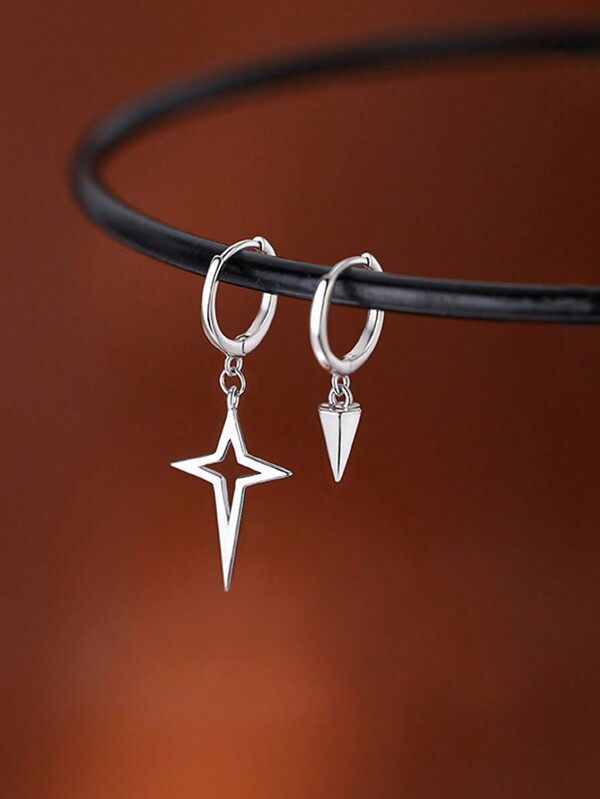 1 Pair Asymmetric Cone-Shaped Earrings, Lightweight Minimalist Fashion Accessory, Versatile For Daily Wear And Gifts