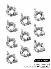 Verstelbare roestvrijstalen karabijnhaken, 10-18 mm ronde veersluiting, veelzijdige hangerconnectoren voor doe-het-zelf kettingen, armbanden, enkelbandjes, ook draagbaar als modieuze sieradenonderdelen, verguld, waterbestendig