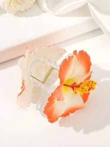 مشبك شعر بزهرة واحدة للنساء، مشابك شعر على شكل زهرة الخبيزة للعطلات، مشابك شعر كبيرة جميلة لشعر سميك ورفيع، إكسسوارات شعر بزهرة البلوميريا، مشبك شعر أنيق - متعدد الألوان - مشاهدة 4