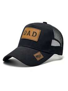 1pc DAD Letter Pattern On Label, Showing Love & Family, Fashionable Outdoor Baseball Net Cap, Suitable For Showing Love & Personalized - DAD Baseball Cap - View 2