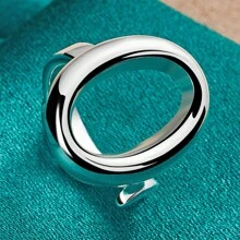 925 Silver Plated Oval Open Ring For Women Wedding Charm Engagement Fashion Jewelry - Silver - View 2