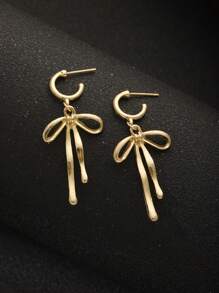 1 Pair Fashion Elegant New Classic Bow Knot Minimalist Everyday Versatile Cute Earrings, European And American Style
