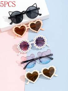 5 件/1 件儿童小熊形时尚眼镜，适合夏季佩戴，非常适合日常佩戴。 - 彩色 - 查看 8