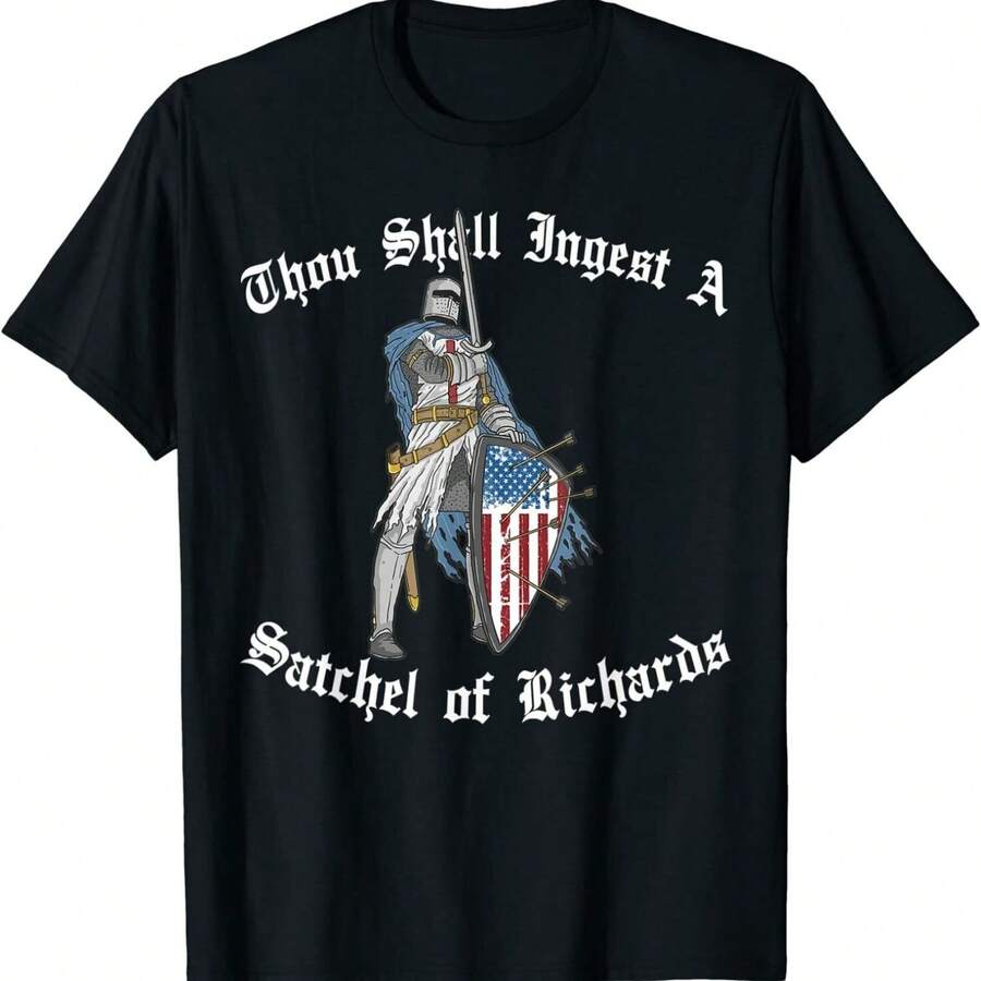 NEW LIMITED Thou Shall Ingest A Satchel Of Richards Eat A Bag Of D T-Shirt - 黑色 - 查看 1