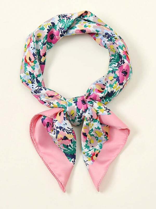 1pc Simples Impresso Pequeno Lenço Quadrado, Nova Chegada Primavera Bandana Mulheres Versátil Cinto Bolsa Decorativa Gravata Faixa de Cabeça, Moda Lenço de Pescoço