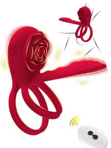 Vibrating Cock Ring Penis Sleeve With Rose Clitoral Stimulator, Remote Control Penis Ring Vibrator Couples Adult Sex Toys For Men Women, Male Female Couple Sex Toy With G Spot Clitoris Vibrator