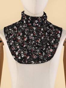 1pc Women Snood Patterned Polyester Seamless Mock Neck Collar, Solid Color Autumn/Winter Base Layer