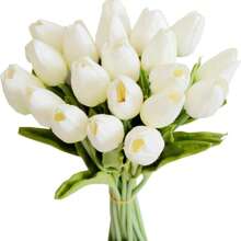 1/5/10pcs Romantic Premium Artificial Flowers Centerpieces, Plastic Flowers Real Touch Tulips Silk Bouquet, Artificial Flowers For Wedding Room Home Hotel Party Event New Years Gifts Handheld Flower Arrangement For Valentine's Day Wedding/Home/ Bedroom/Living Room/Table Decoration/Bride's Bouquet/Outdoor Garden Easter Birthday Graduation