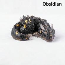 1 pieza Estatua de piedra de cristal natural Wolong, figura decorativa de dragón de Reiki, amuleto de Feng Shui para decoración del hogar y la oficina