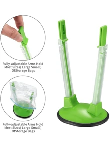 1/2/6pcs Baggy Rack Holder For Food Prep Bag/Plastic Bag Holder Stand, Meal Planning/Prep Bag Holders, Ideal Plastic Kitchen Gadget