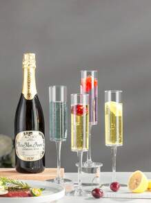 Copa de champán alta de 5.5 onzas, copa de champán clásica y elegante para brindar [se puede usar una y otra vez]