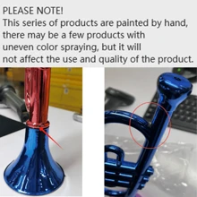 1 pieza de trompeta de plástico metálico para niños de color aleatorio, juguete musical de instrumento de viento educativo, con gran demanda - Multicolor - Ver 6