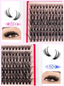 280PCS Dramatic D-Curl 8-16MM30D/40D/60D/80D/100D Mix DIY Lash Extension Kit Set DIY Bottom Lashes Eyelashes Book Big Volume Soft Individual Cluster Lashes Create A Fluffy Natural Wispy Y2k Butterfly Elements Pink Base Card Look At Home Long Lasting