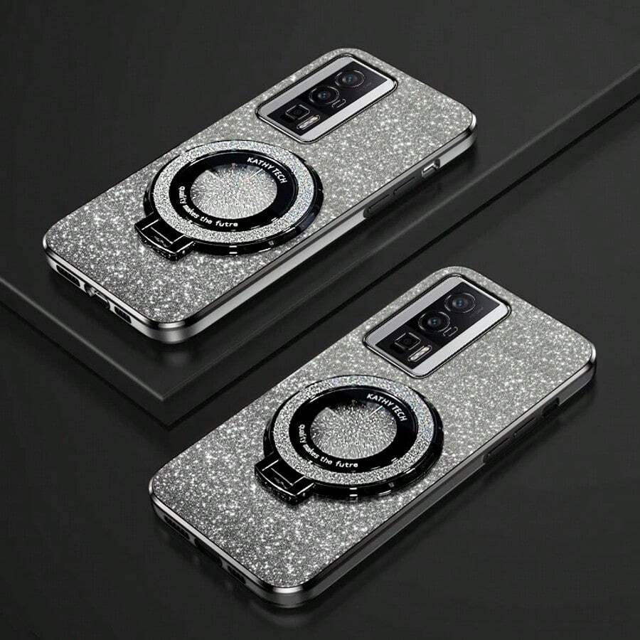 兼容 16e Galaxy S22/S23/S24/S25、A04/05/06/A14/A15/A16/A24/A25/A34、Redmi Note 7/8/9/10/11/12/13、Redmi 9/10/12/13C、OPPO、MOTO、Honor、HW、Realme、Reno 7 手机壳豪华带支架闪光纸手机壳支架保护壳 - 黑色 - 查看 1