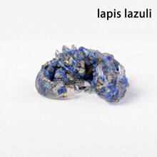 1 pieza Estatua de piedra de cristal natural Wolong, figura decorativa de dragón de Reiki, amuleto de Feng Shui para decoración del hogar y la oficina