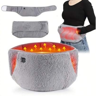 Cinturón de masaje de cintura con calor, ajuste de temperatura de 3 niveles, proporciona soporte y calor para la zona lumbar, alimentado por USB