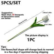 1/5/10pcs Romantic Premium Artificial Flowers Centerpieces, Plastic Flowers Real Touch Tulips Silk Bouquet, Artificial Flowers For Wedding Room Home Hotel Party Event New Years Gifts Handheld Flower Arrangement For Valentine's Day Wedding/Home/ Bedroom/Living Room/Table Decoration/Bride's Bouquet/Outdoor Garden Easter Birthday Graduation