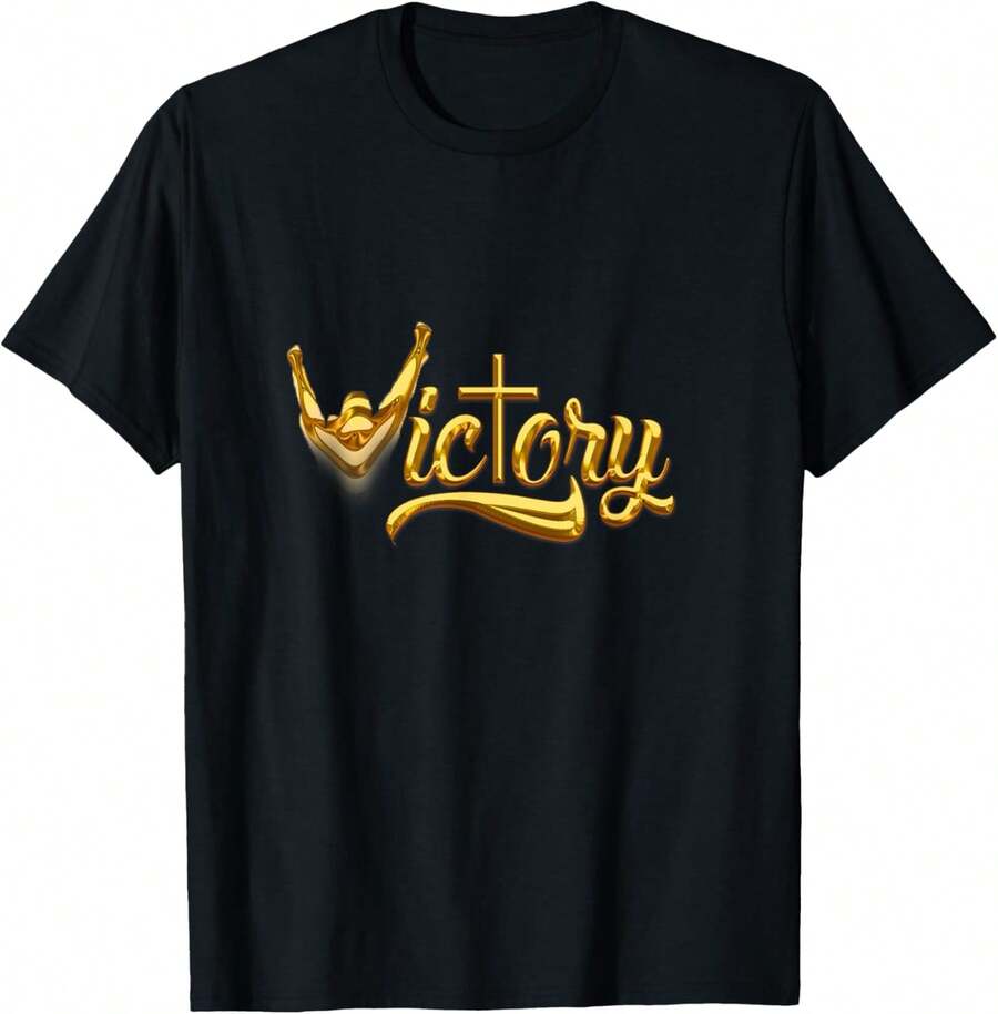 Fashion Positive T-Shirt For Women Funny Victory Comfortable Birthday All-Match Soft Comfortable Gifts T-Shirts - Black - View 1