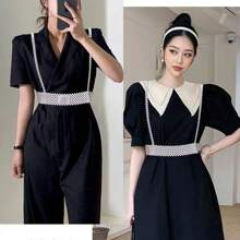 1 件仿珍珠腰链简约时尚珍珠吊带可爱女孩风格服装 - 白色 - 查看 3