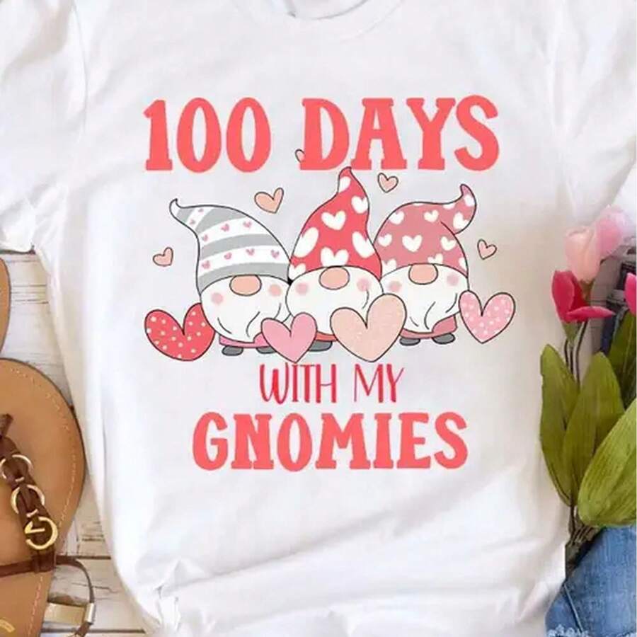 Days With My   Teacher T Shirt Casual Round Neck Short Sleeve Non Transparent Machine Washable Spring Summer Fall