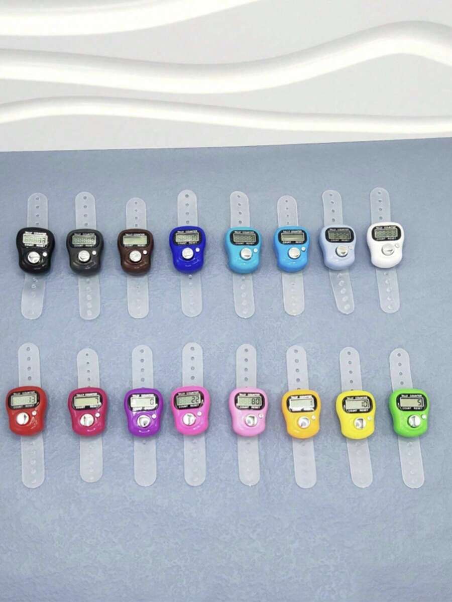 1 pieza Contador electrónico LCD de 5 dígitos con pantalla numérica, contador de dedos compacto, adecuado para entrenamiento deportivo - Multicolor - Ver 1