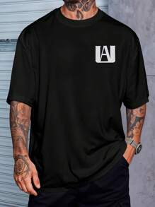 Shirt Oversized T-Shirt Streetwear Boku Hero Izuku Midoriya One For All Statistical Amplification Anime Series REF 7136 FLUXOGEEK - 黑色 - 查看 2