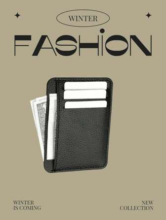 Ultra-Thin Solid Colour PU Leather Minimalism, New In Winter, Credit Card Multi-Slot, Pocket Card Holder, Men's Card Holder.