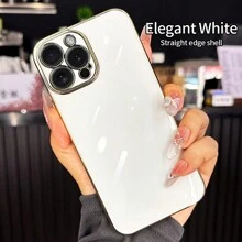 Phone Case, New Luxury, High-End, Sturdy, Durable, Shock Resistant, Heavy-Duty TPU Soft Protection Back Cover, Shock Resistant For Phone Case, New Luxury, High-End, Sturdy, Durable, Shock Resistant, Heavy-Duty TPU Soft Protection Back Cover, - White - View 2