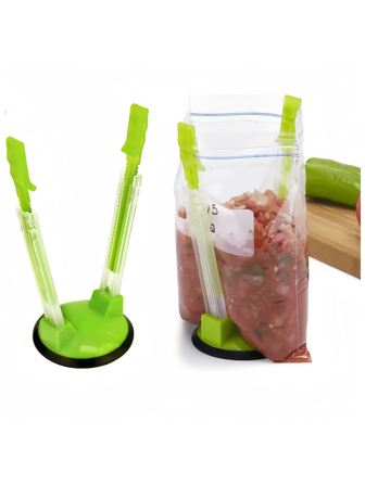 1/2/6 pièces Support de rangement ample pour sac de préparation alimentaire/support de sac en plastique, support de sac de planification/préparation des repas, accessoire de cuisine en plastique idéal