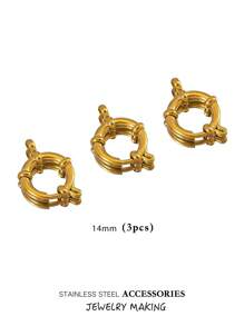 Verstelbare roestvrijstalen karabijnhaken, 10-18 mm ronde veersluiting, veelzijdige hangerconnectoren voor doe-het-zelf kettingen, armbanden, enkelbandjes, ook draagbaar als modieuze sieradenonderdelen, verguld, waterbestendig