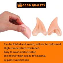1 Pair Of Realistic Ears, Costume Performance Props, Stage Performance Accessories, Cosplay Outfit, Ear Extensions, Holiday Party Decorations, Suitable For Cosplay, Halloween, Parties, Perfect Gift For Family And Friends