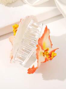 مشبك شعر بزهرة واحدة للنساء، مشابك شعر على شكل زهرة الخبيزة للعطلات، مشابك شعر كبيرة جميلة لشعر سميك ورفيع، إكسسوارات شعر بزهرة البلوميريا، مشبك شعر أنيق - متعدد الألوان - مشاهدة 5