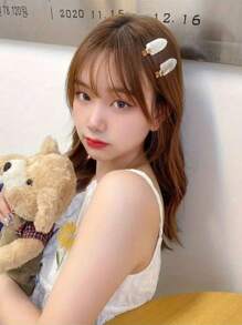 4 件装无缝发夹、侧发夹、刘海夹、发饰鳄鱼发夹 - 彩色 - 查看 5