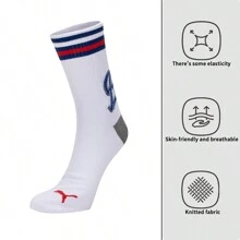 Puma 1 Pair Unisex Letter & Striped Athletic Socks