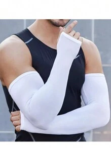 1 Pair Plus Size Ice Silk Arm Sleeves, Summer Outdoor Cycling Sun Protection UV Arm Cover Sleeves