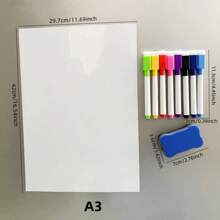 Refrigerator Sticker Set Whiteboard Stickers Magnetic Soft Whiteboard Small Size A5 Pink Refrigerator Magnet Large Size A3 A4 Erasable Leaving A Message Writing Board White Magnetic Stickers Magnetic Whiteboard Pen Eraser