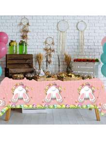 1 khăn trải bàn lễ Phục sinh có họa tiết thỏ và trứng nhiều màu, khăn trải bàn hình chữ nhật bằng nhựa dùng một lần hình hoạt hình kích thước 54 X 108 inch cho lễ Phục sinh, tiệc mùa xuân, trang trí bàn tiệc sinh nhật - Nhiều màu - Xem 8